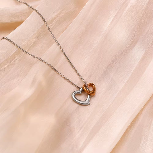 XIXI Charm Pendant Chain Choker Heart Customized Waterproof Heart Women 18K Gold Plated Stainless Steel Fashion Jewelry Necklace