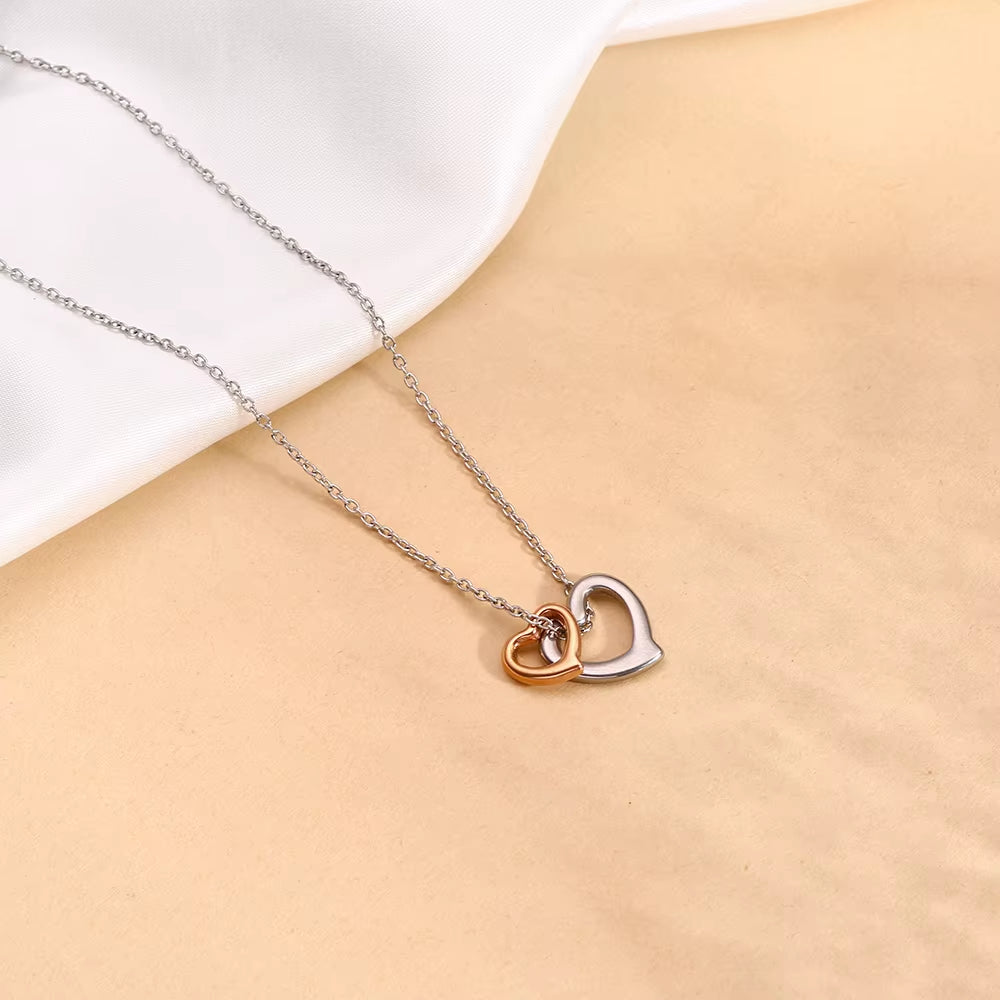 XIXI Charm Pendant Chain Choker Heart Customized Waterproof Heart Women 18K Gold Plated Stainless Steel Fashion Jewelry Necklace