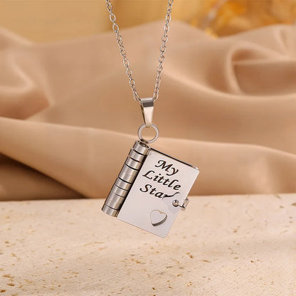 My Little Star Love Book Necklace for Daughter,Birthday Day, Memorial Day Gifts Jewelry Love Graduation Necklace