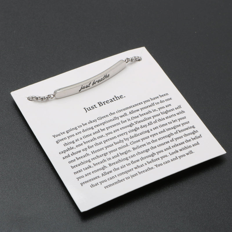 Just Breathe Bar Bracelet