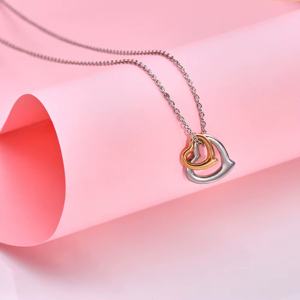 XIXI Charm Pendant Chain Choker Heart Customized Waterproof Heart Women 18K Gold Plated Stainless Steel Fashion Jewelry Necklace