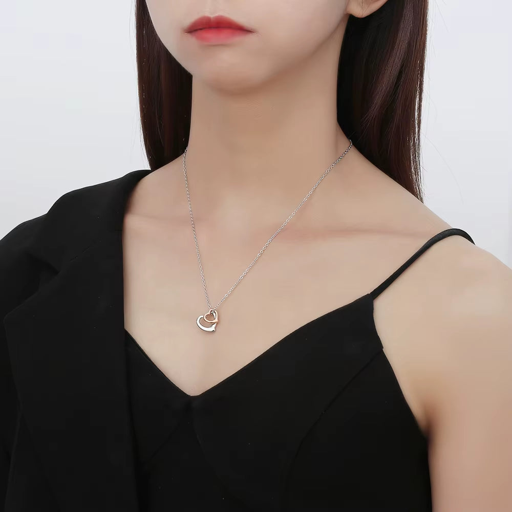XIXI Charm Pendant Chain Choker Heart Customized Waterproof Heart Women 18K Gold Plated Stainless Steel Fashion Jewelry Necklace