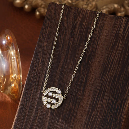 Lucky Four-Leaf Clover CZ Necklace for Women'S Dynamic Fashion Birthday Gift Clavicle Chain Versatile Fashion Accessories