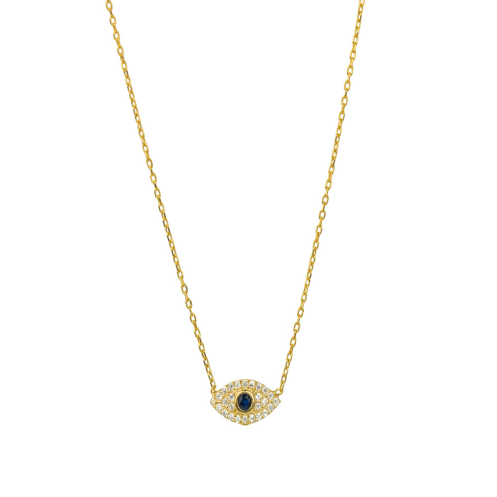 Evil Eye Necklace, Eye Sapphire Necklace, Eye Charm Necklace, Dainty Necklace, Minimalist Necklace, Delicate Necklace, Gold Necklace