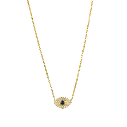 Evil Eye Necklace, Eye Sapphire Necklace, Eye Charm Necklace, Dainty Necklace, Minimalist Necklace, Delicate Necklace, Gold Necklace